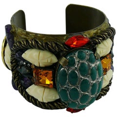 Hanna Bernhard Vintage African Masks Cuff Bracelet