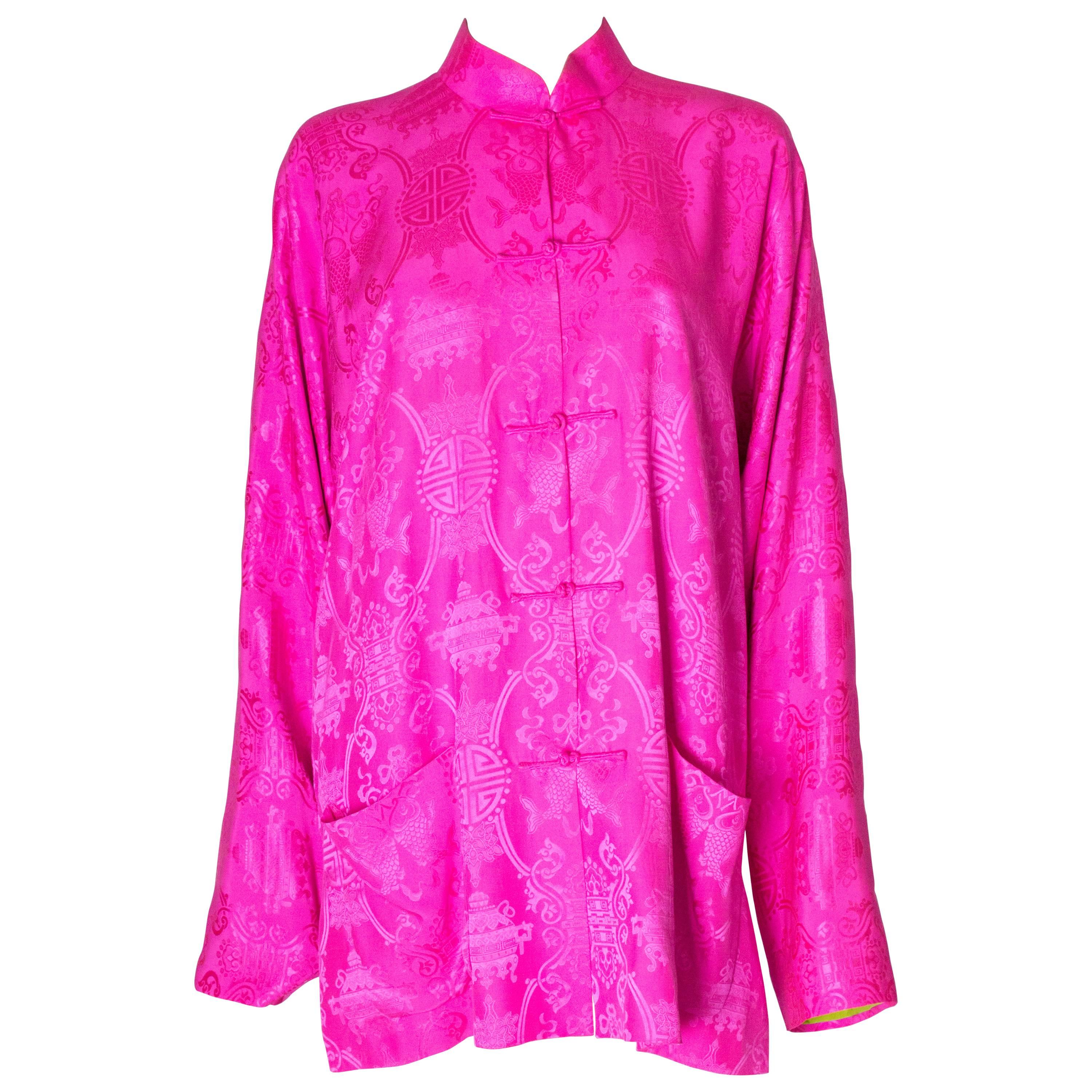 A vintage vibrant Pink Silk jacket by Shanghai Tang 