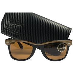 New Ray Ban The Wayfarer Classic Copper & Black Amber Lenses USA 80's Sunglasses