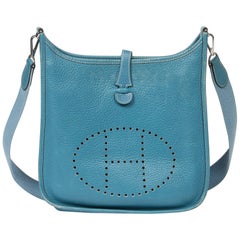 Hermes Evelyne 1 Blue Jean Leather