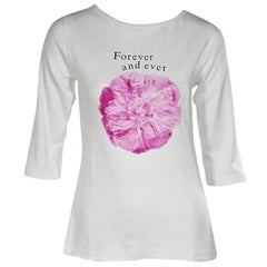 White & Pink Christian Dior Graphic Printed Tee