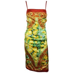 Dolce & Gabbana Multi Silk Print Ruched Dress - 44