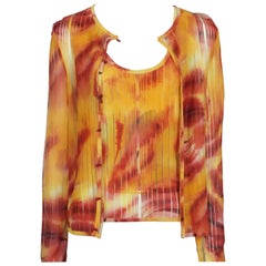 Christian Dior Yellow and Orange Summer Sweater Set - 10