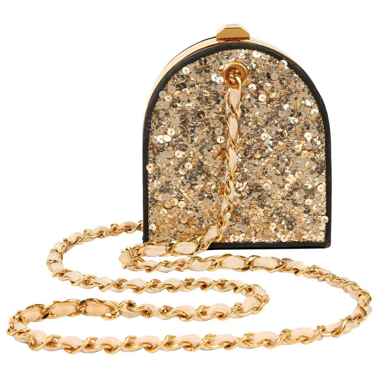 Chanel Gold Sequin Runway Vintage Evening Bag