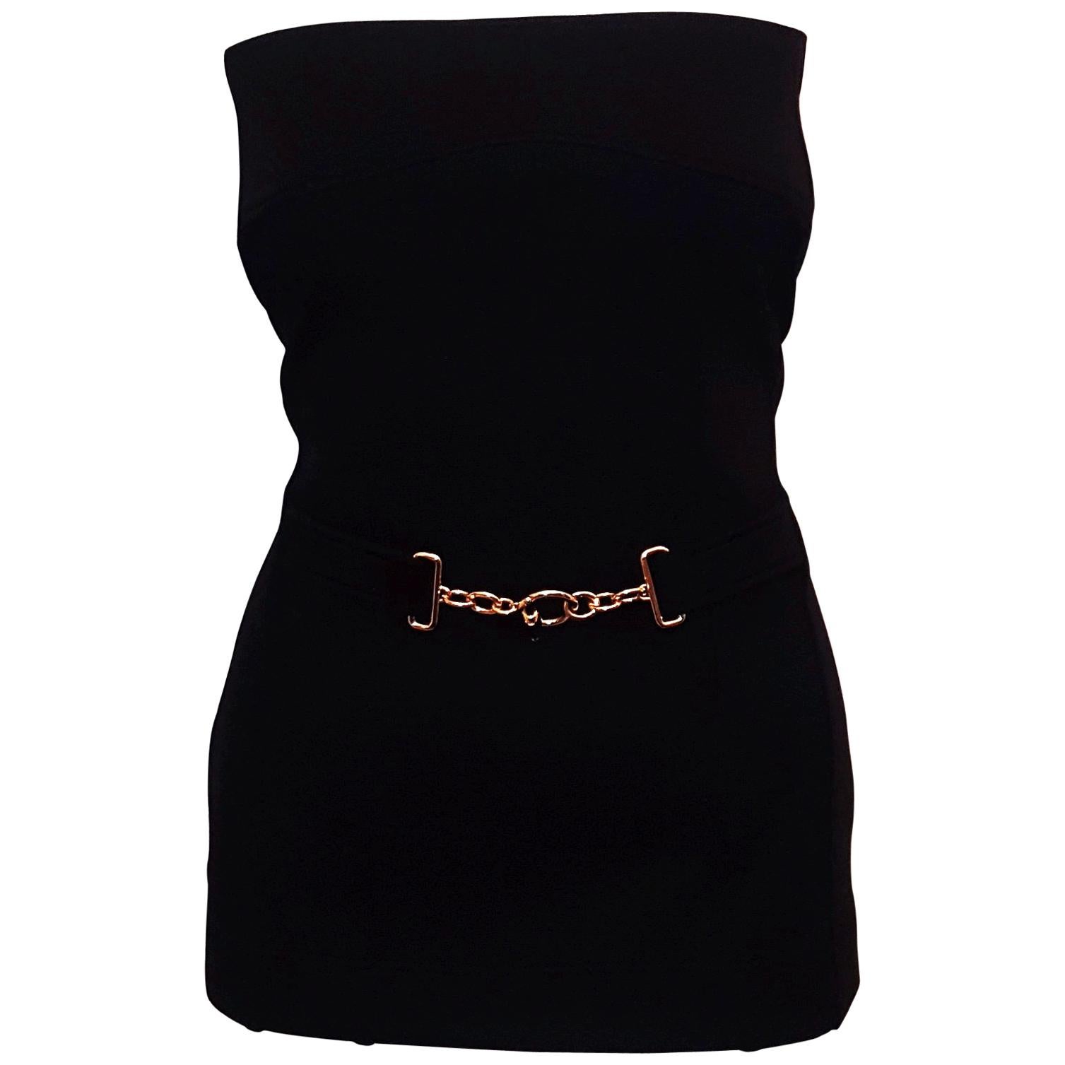 Gucci Black Wool Blend Strapless Bustier 