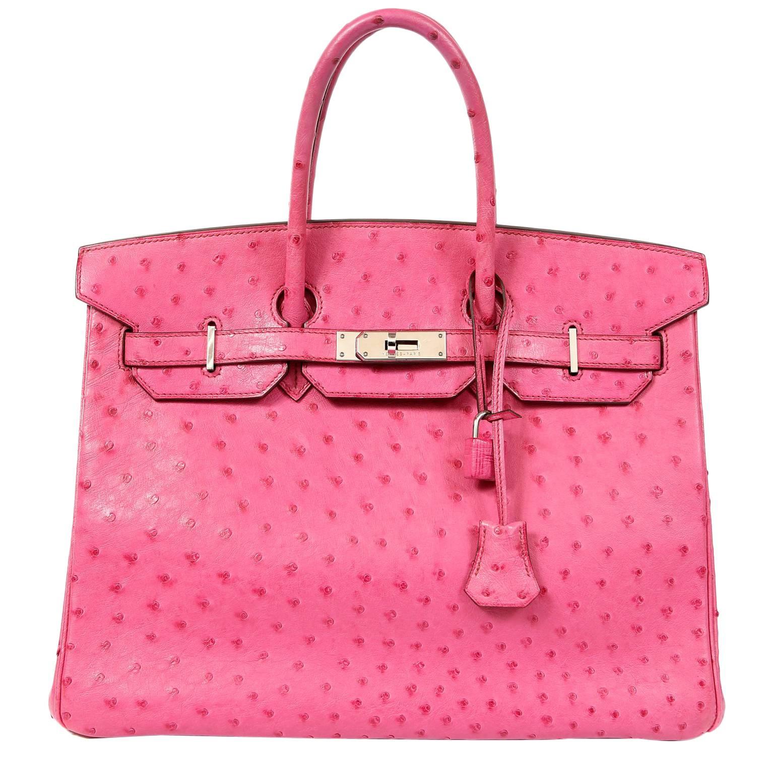 Herm s Pink Ostrich 35 Cm Birkin Bag At 1stDibs Hermes Pink Ostrich Herm s Pink Ostrich 35 Cm Birkin Bag At 1stDibs Hermes Pink Ostrich