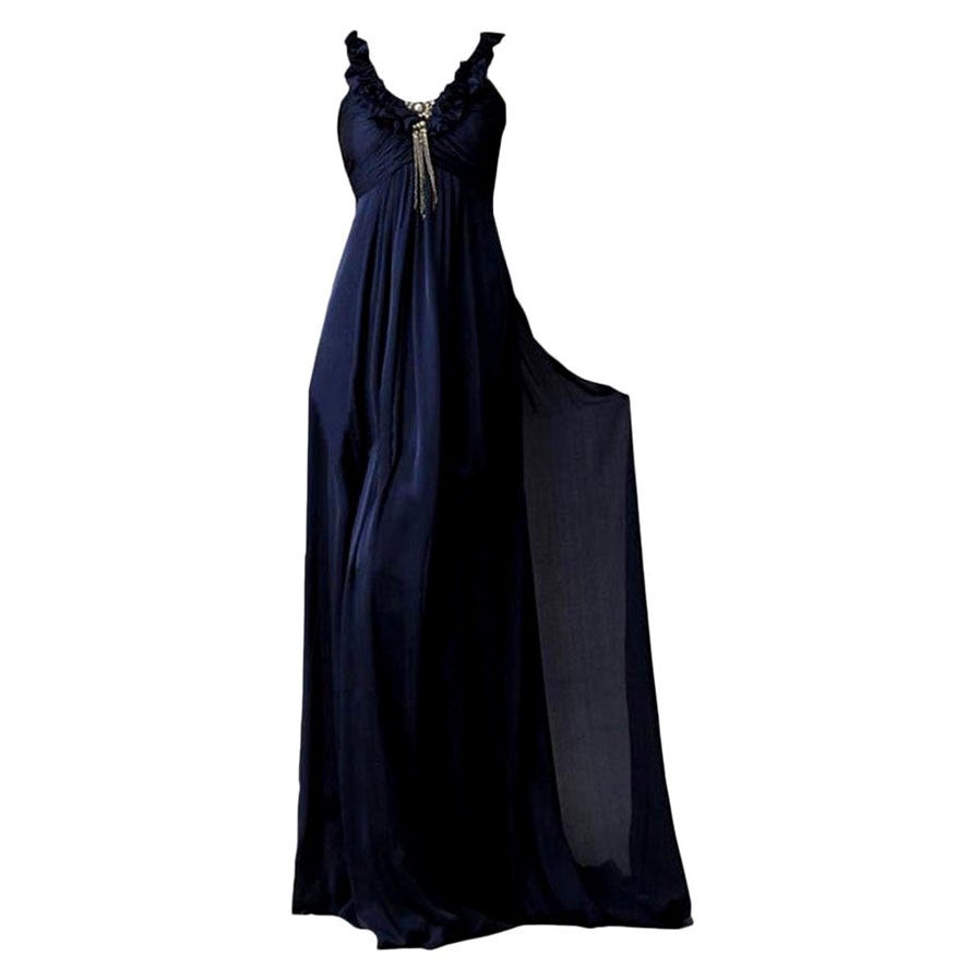 New Badgley Mischka Couture Silk Evening Dress Gown Sz 6