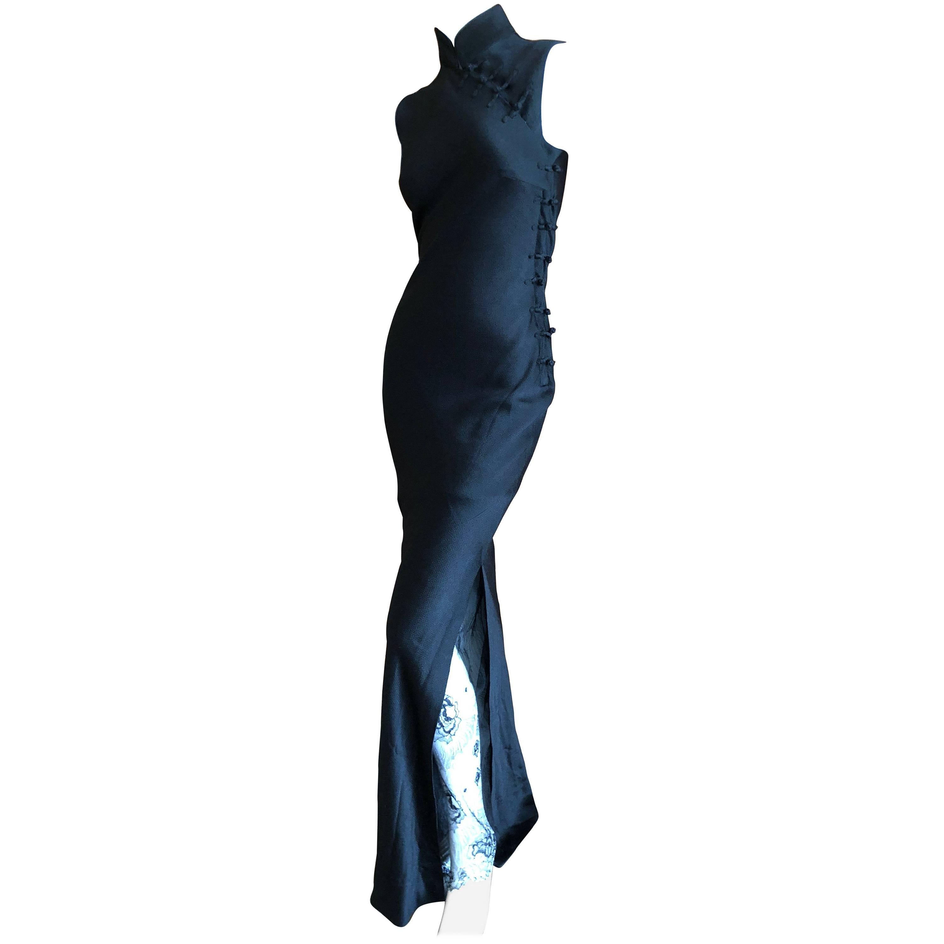 Dior by John Galliano Cheongsam Silk Dress from First JG Dior Collection 1997