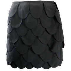 Moschino Cheap & Chic Vintage 90s Black Size 4 Carwash Fringe Mini Skirt