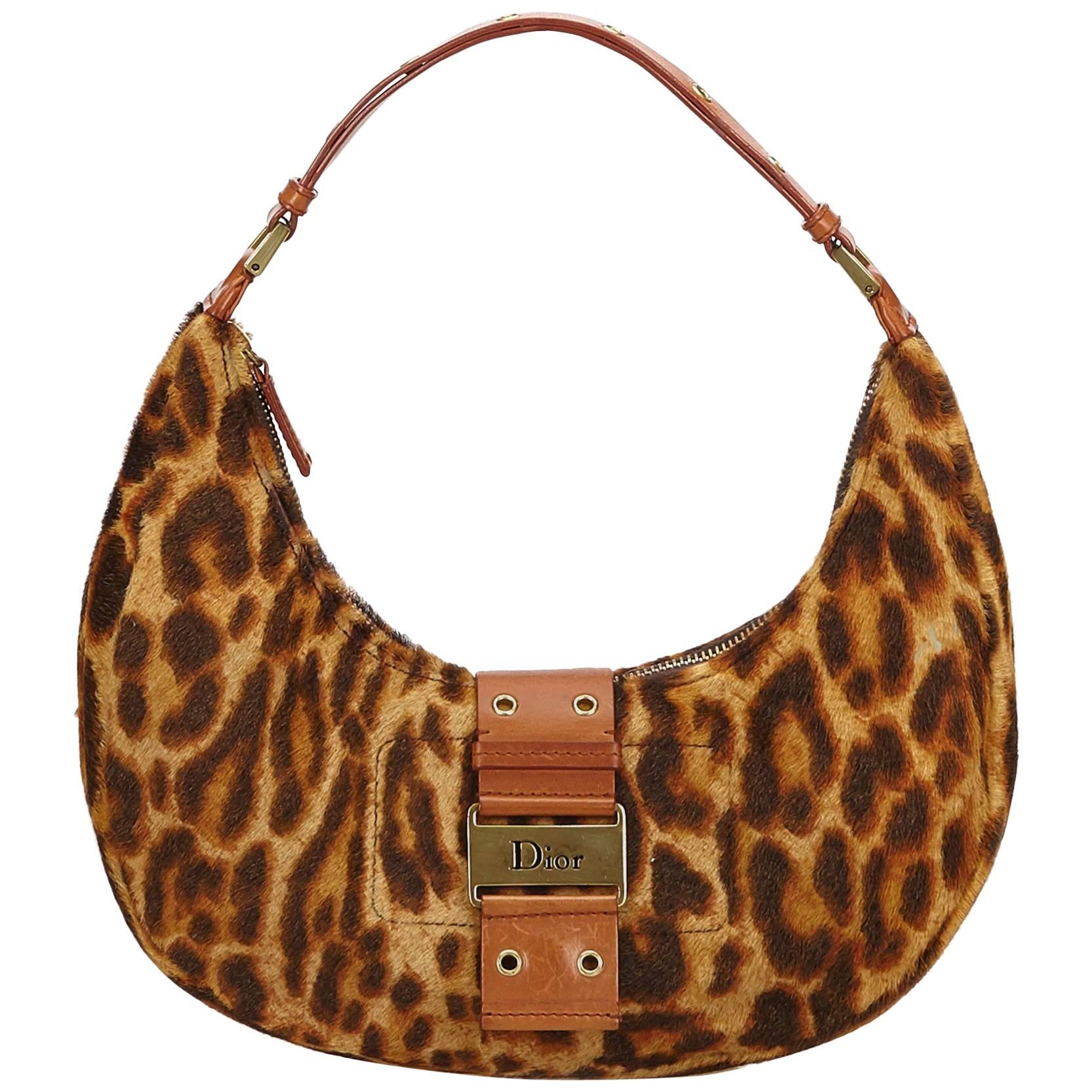 Dior	Leopard Print Fur Handbag