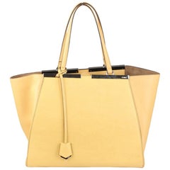 FENDI Cream Leather Large 3Jours Tote Shopping Bag