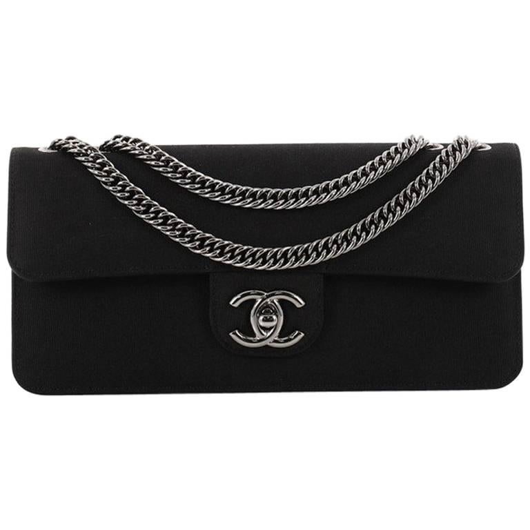 Chanel Turnlock Flap Shoulder Bag Grosgrain East West