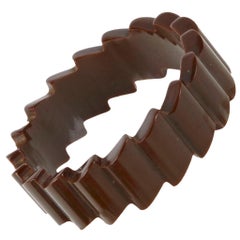 Brown Bakelite Zig Zag Bangle