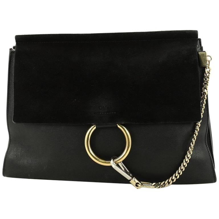 Chloe Faye Shoulder Bag Leather and Suede Medium