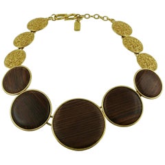 Yves Saint Laurent YSL Graduated Wood Necklace