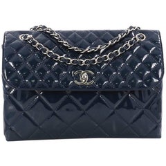 Chanel In The Business Flap Bag Quilted Patent Vinyl Maxi