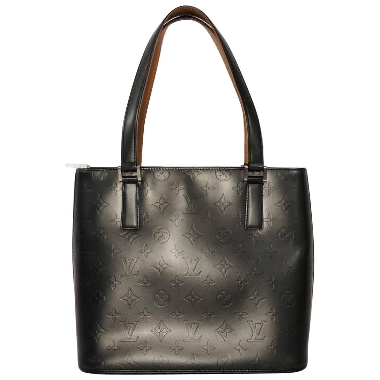 Louis Vuitton Matte Vernis Stockton in Grey Shoulder Bag