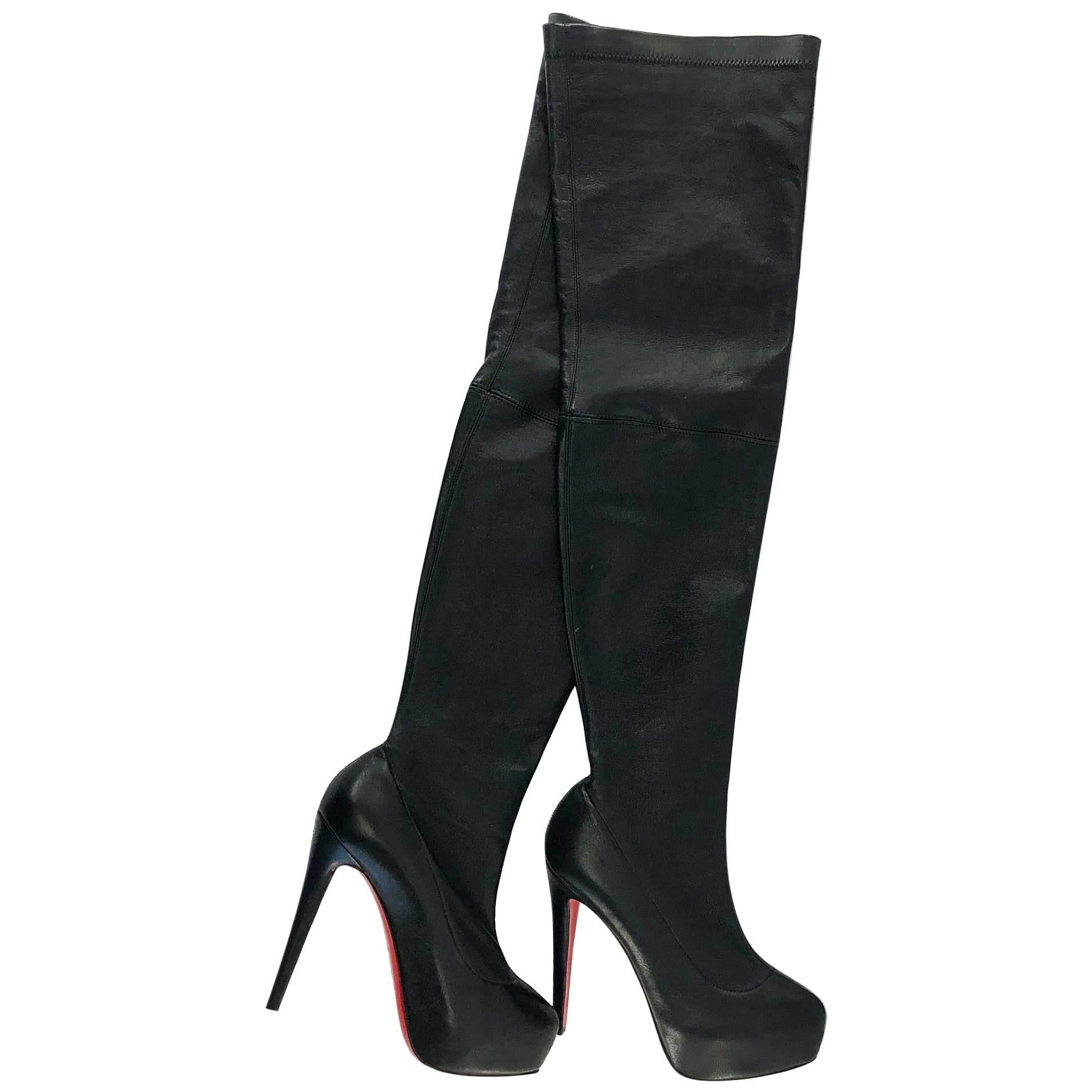 Thigh High Christian Louboutin Boots Size 36.5 120mm For Sale