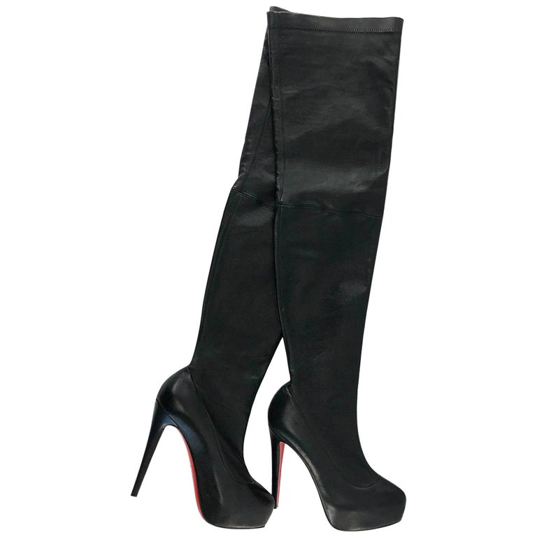 Thigh High Christian Louboutin Boots Size 36.5 120mm For Sale at 1stDibs