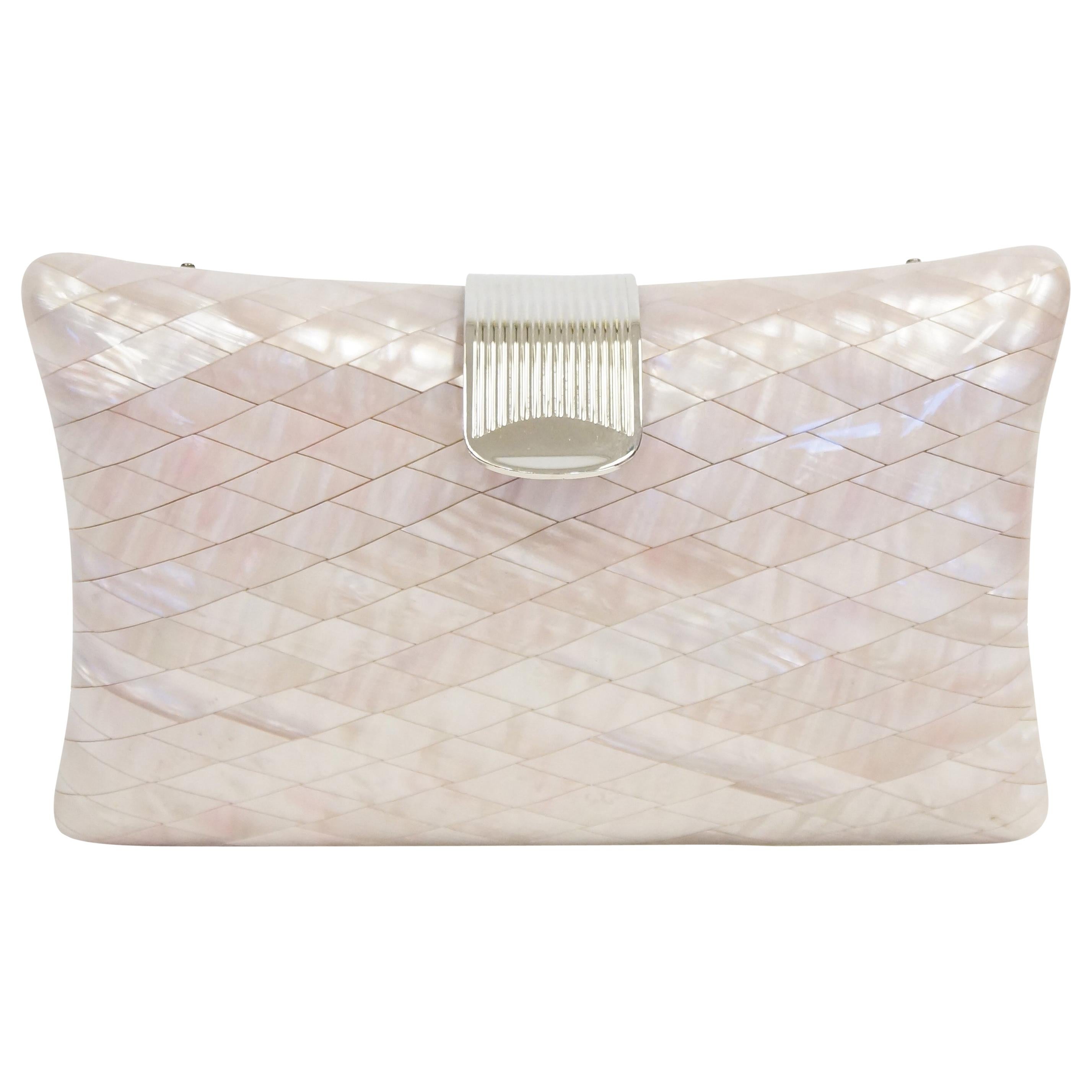 1950s Lisette Mother of Pearl and Lucite Clutch Made in Italy 