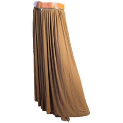1990s Gaultier Silk Skirt with Leather Removable Belt