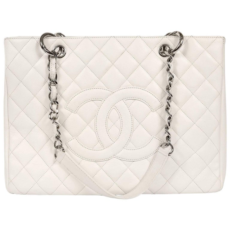 Chanel White Caviar GST Grand Shopping Tote at 1stDibs chanel gst