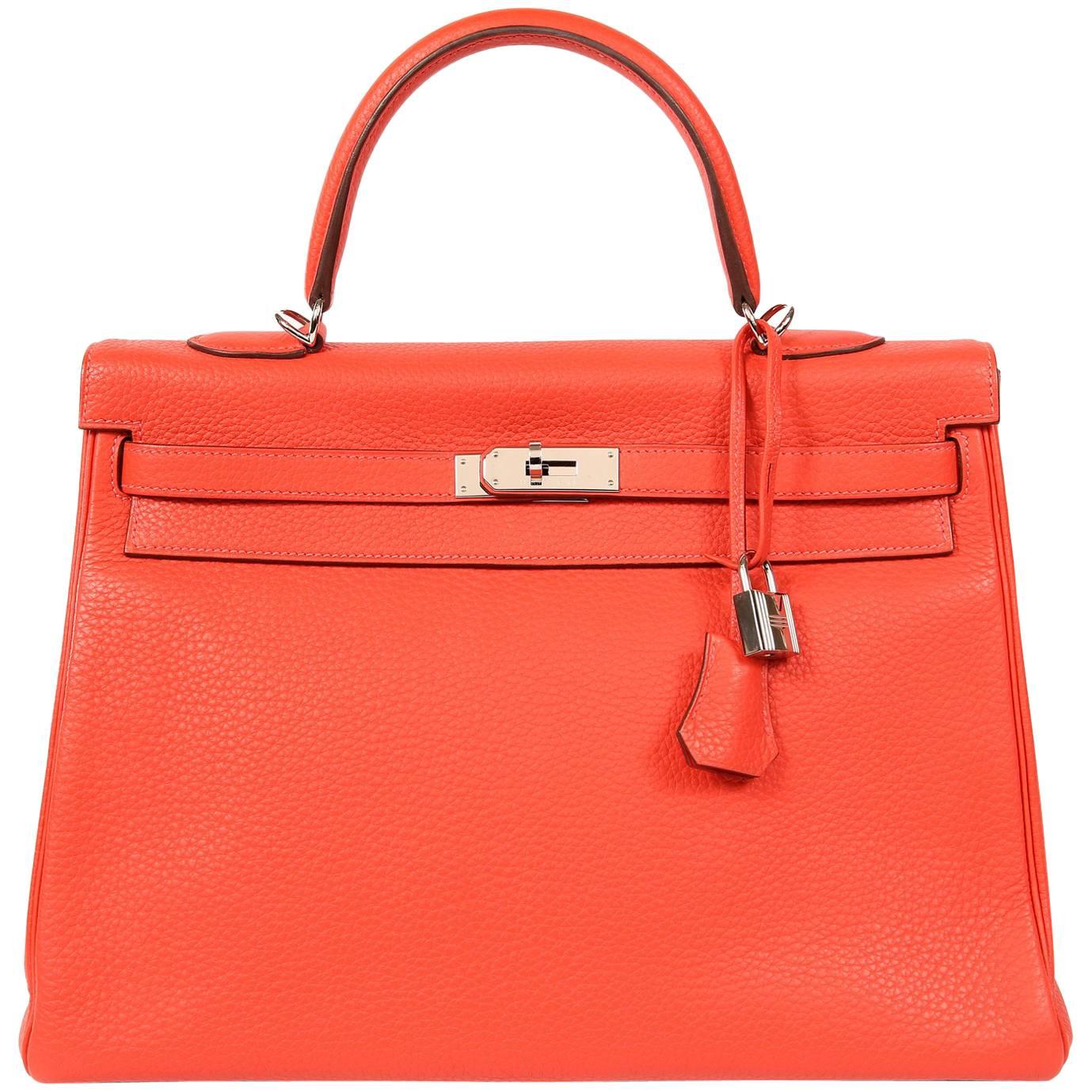 Hermès Rose Jaipur Togo 35 cm Kelly Bag