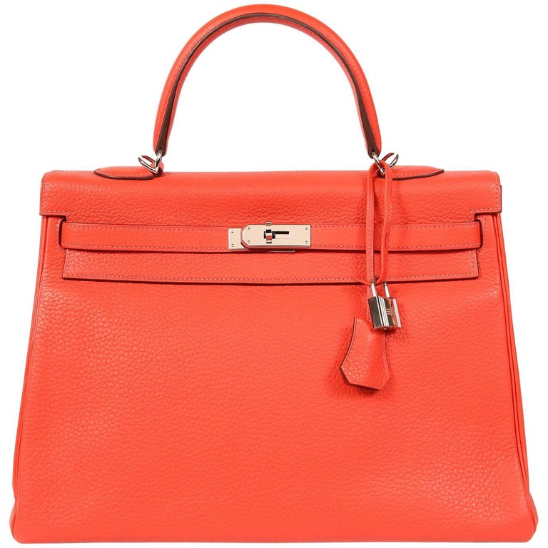 Hermès Rose Jaipur Togo 35 cm Kelly Bag at 1stDibs