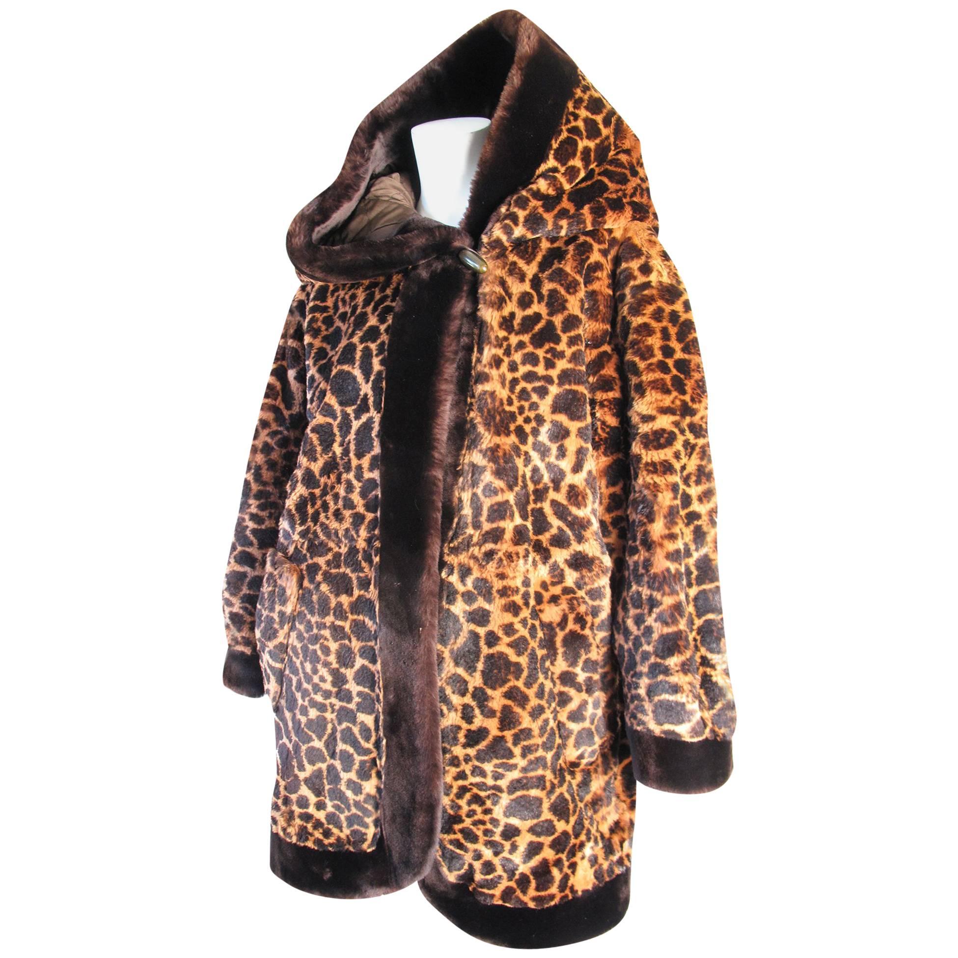 Yves Saint Laurent Hooded Beaver Fur Coat, 1980s 