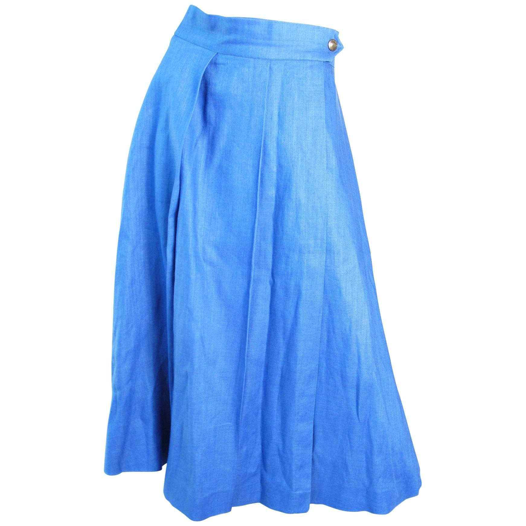 Hermes Linen Wrap Skirt 