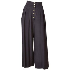 Chanel  High Waisted Wide Leg Trouser