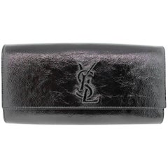Used YSL Yves Saint Laurent Belle De Jour Black Patent Leather Clutch