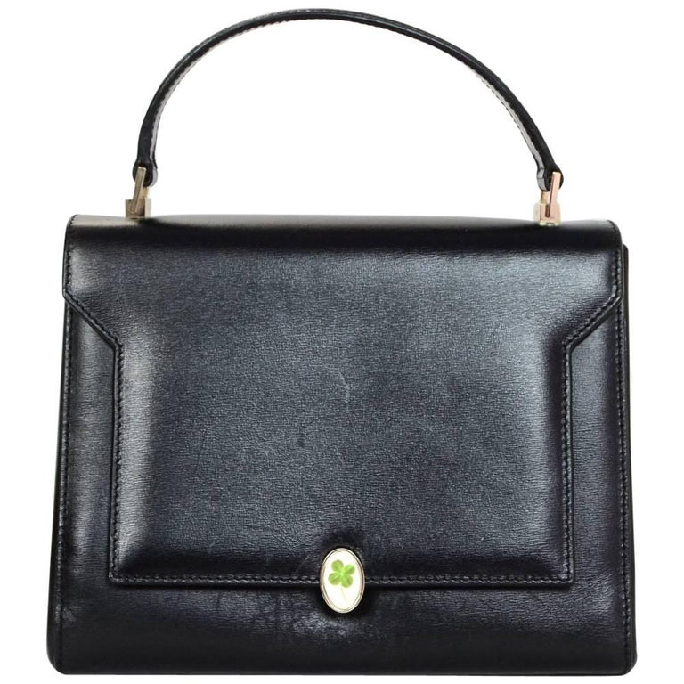 Anya Hindmarch Black Leather Bathurst Top Handle Bag For Sale at