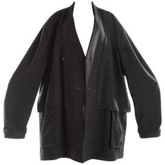 Vintage Margiela charcoal melton wool overcoat, A / W 2000