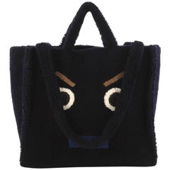 Fendi Faces Tote Shearling Large