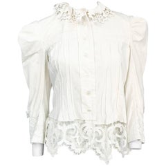 Chaqueta Eduardiana Blanca de Algodón Hand Made
