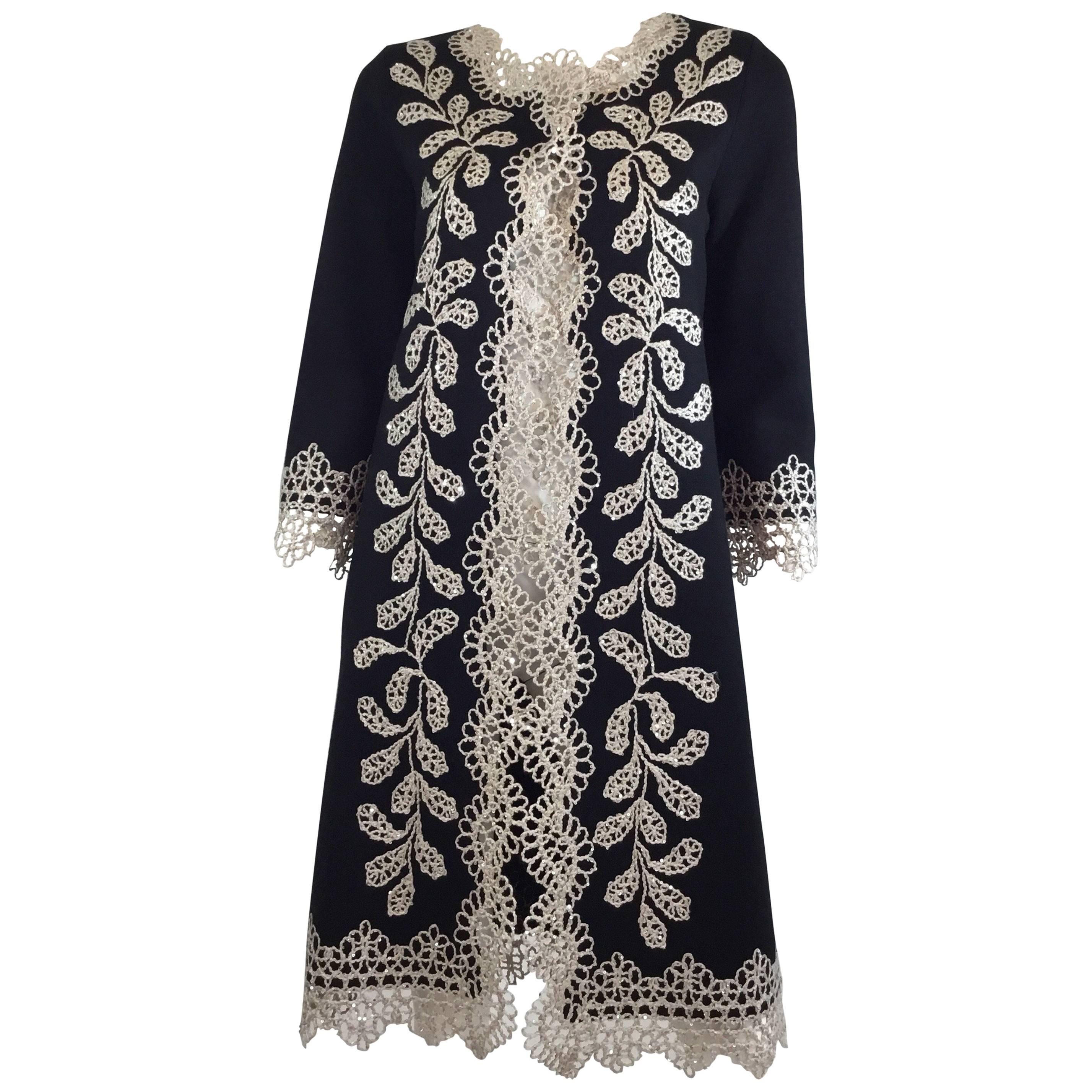 Oscar de la Renta Embellished Knit Sweater Coat, Fall 2013