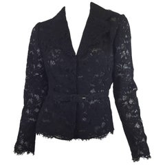 valentino lace jacket Valentino Lace Belted Jacket
