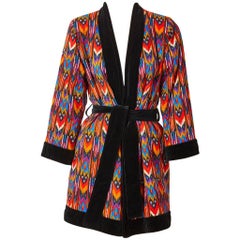 Yves Saint Laurent Ikat Pattern Belted  wrap Jacket