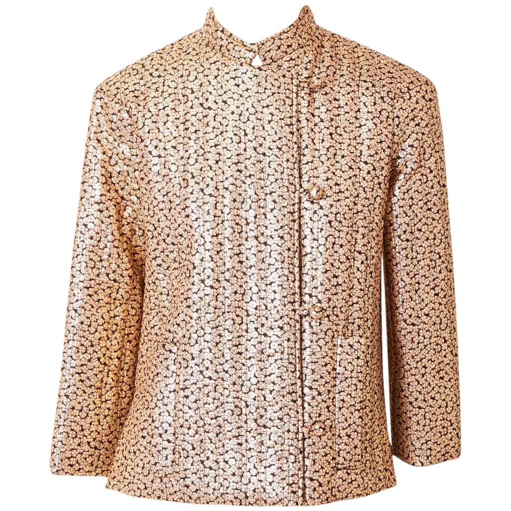 Givenchy Gold Lame Quilted Evening Jacket