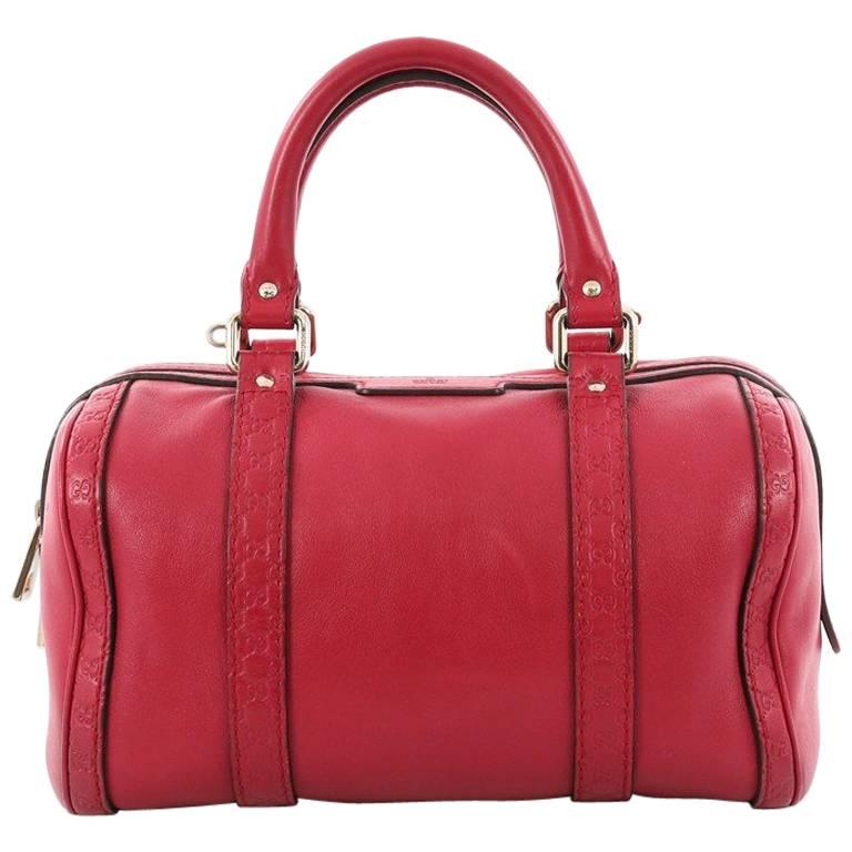 Gucci Joy Boston Bag Leather with Microguccissima Small