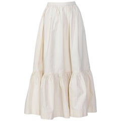 Yves Saint Laurent 1970s vintage cream white cotton boho skirt