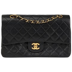 Chanel Black Quilted Lambskin Vintage Medium Classic Double Flap Bag, 1990 
