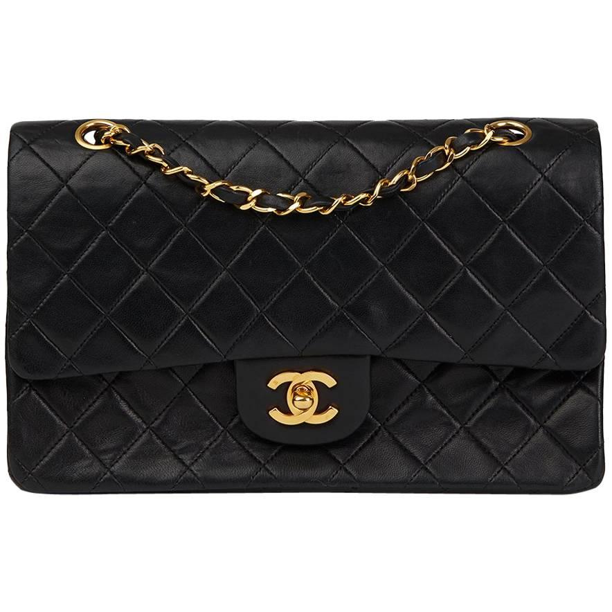 Chanel Black Quilted Lambskin Medium Classic Double Flap Bag, 1991  