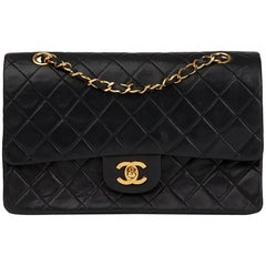 Chanel Black Quilted Lambskin Medium Classic Double Flap Bag, 1991