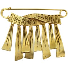 Hermes Vintage Gold-Plated Brooch