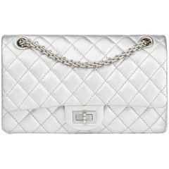 Chanel Silver Quilted Metallic Lambskin 2.55 Reissue 225 Double Flap Bag, 2009