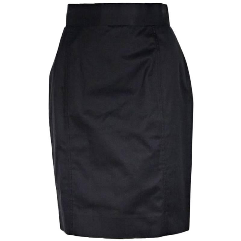 Black Vintage Chanel Cotton Skirt