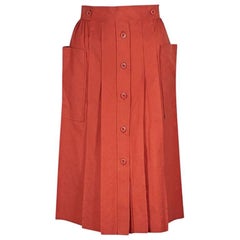 Orange Vintage Gucci Pleated Skirt