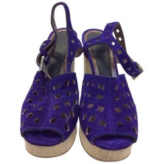 Marni Purple Leather Cutout Heel